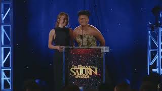 Kerrice Brooks and Bella Shepard of Starfleet Academy presenting awards at 53rd Saturn Awards