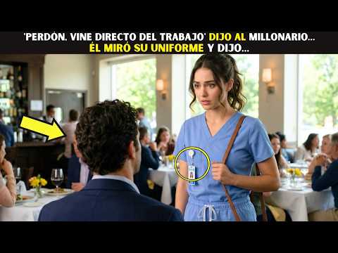 'Perdón, vine directo del trabajo' dijo al Millonario… él miró su uniforme y dijo…