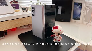 Samsung Galaxy Z Fold 5 Ice Blue 512Gb + Accessories Unboxing | Andrew Nguyen ☁️📦🩵