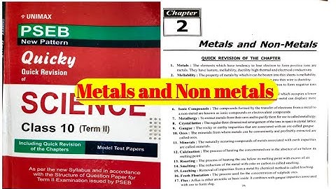 #UNIMAX QUICKY #10 SCIENCE! #METALS AND NON METALS ! #pseb #psebboard #pseb10thclass