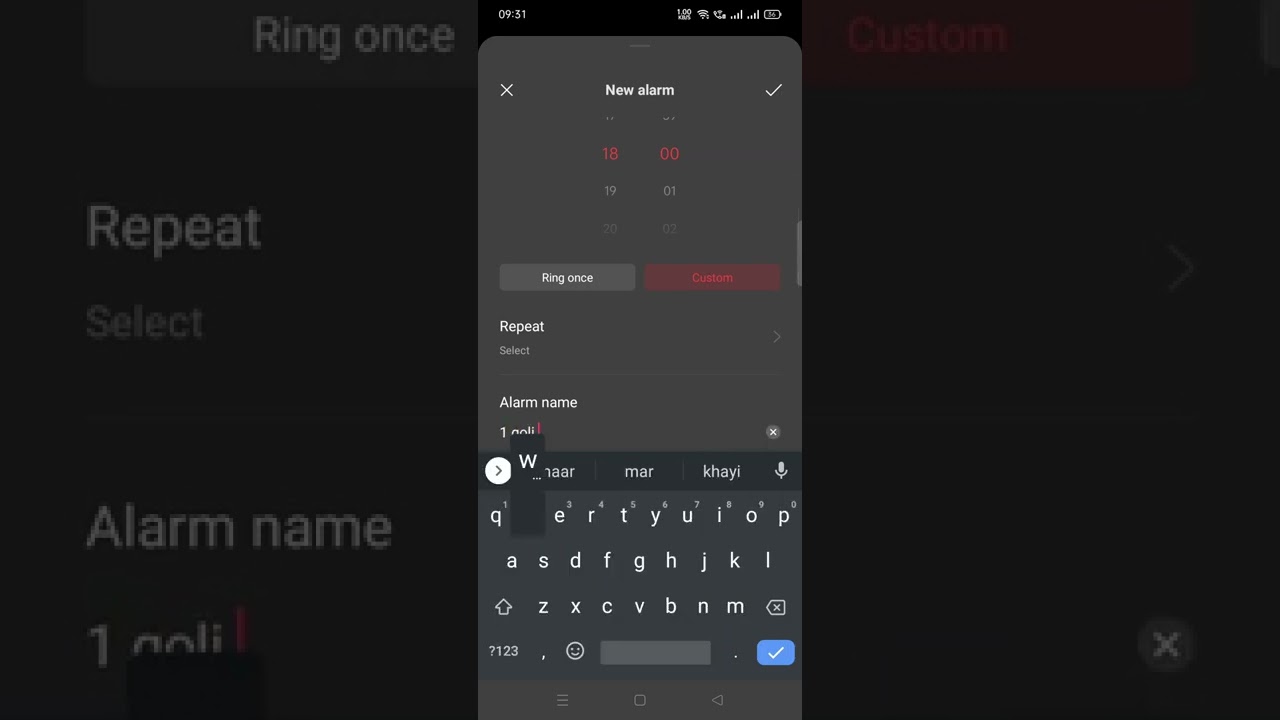 setting up a custom alarm