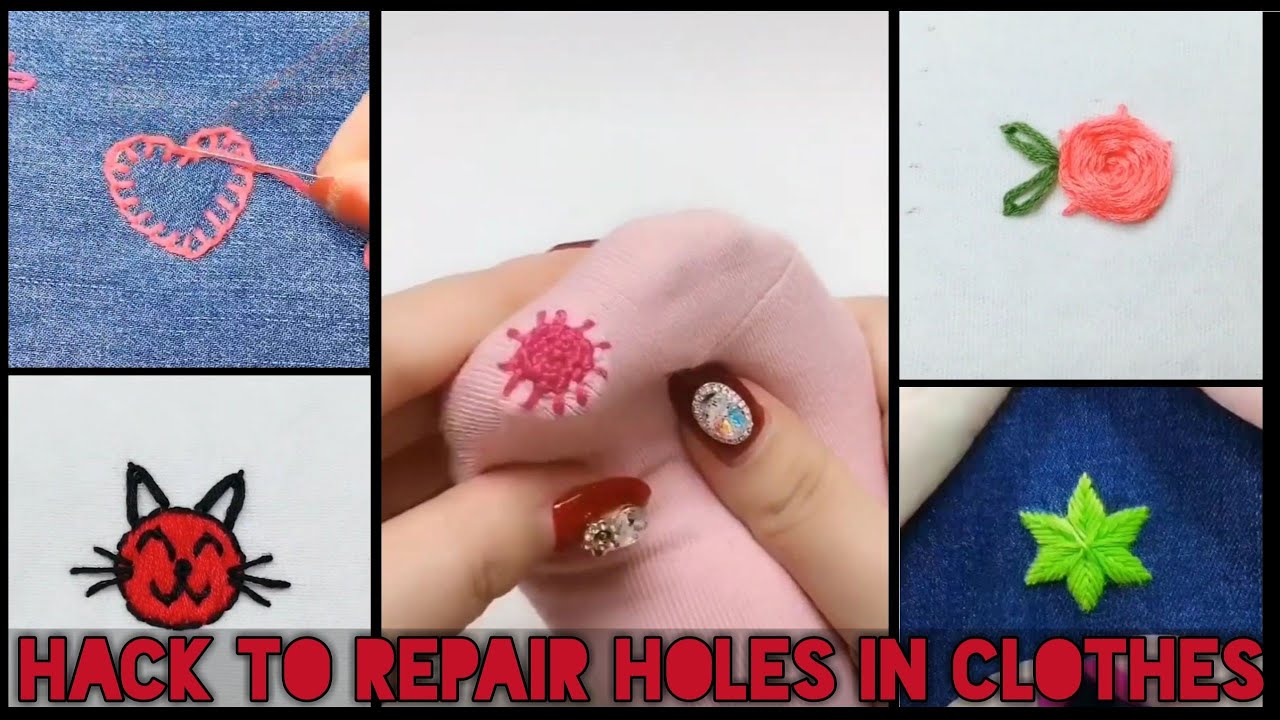 Easy Embroidery Hack to Repair Hole in Clothes