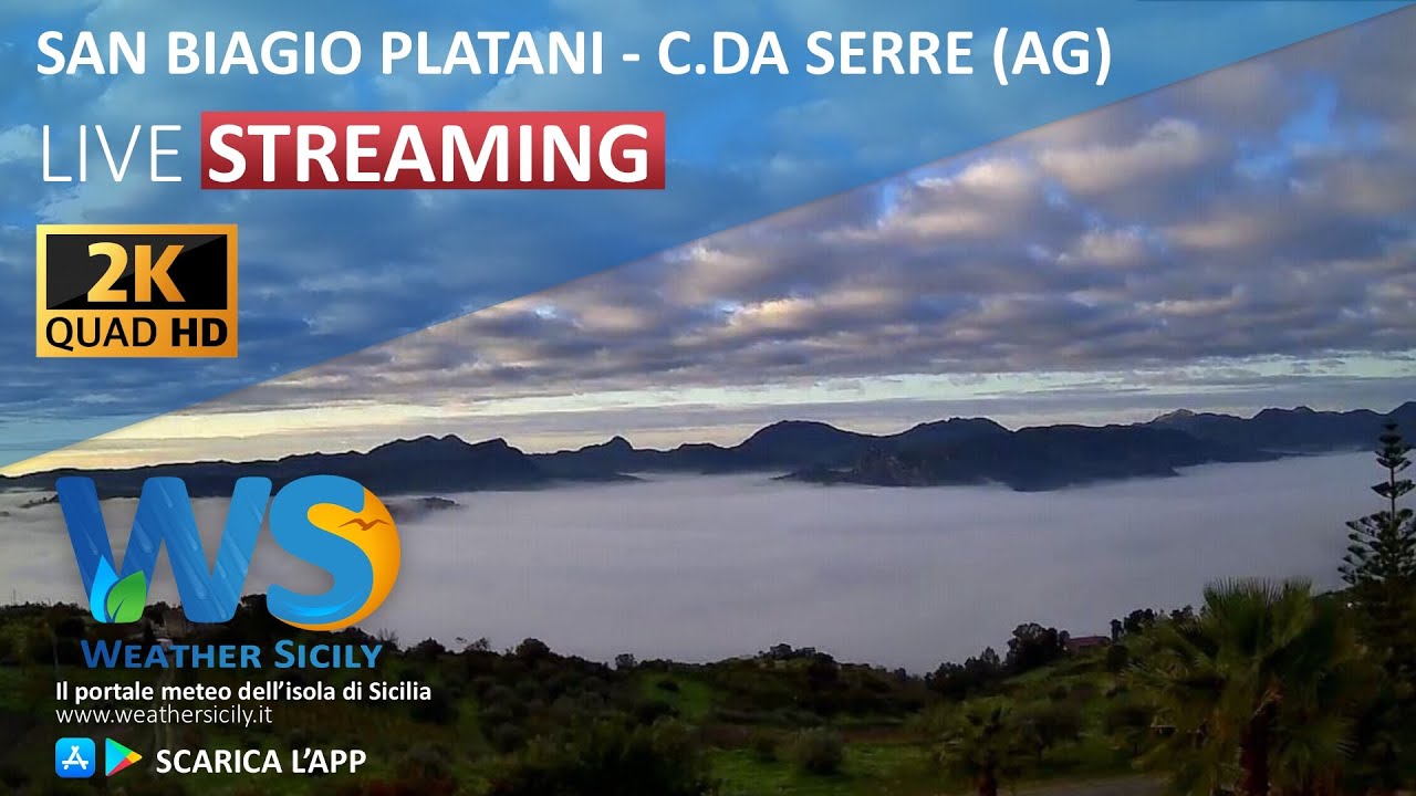 🔴 San Biagio Platani live webcam - Panoramica Valle del Platani e Muxaro