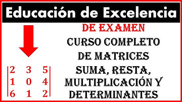 Para principiantes, curso completo de "MATRICES"  Suma resta multiplicación y determinantes