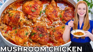 Easy, Creamy Mushroom Chicken Recipe! 5-Star Chicken Dinner!