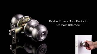 Probrico Interior Door Lock Brushed Nickel Finish Entrance/Privacy/Passage/Dummy Door Knobs DL609SN