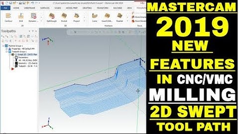 Mastercam 2019 tutorials in hindi | Mastercam 2d Swept tool path | Mastercam 2020 Milling tool path