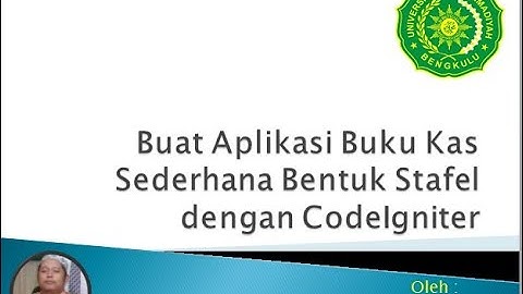 Buat Aplikasi Web Buku Kas dengan Codeigniter