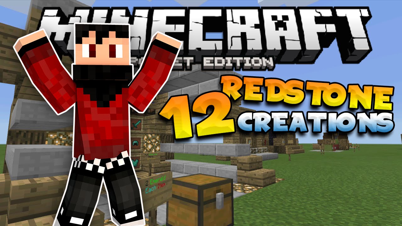 TOP 12 REDSTONE CREATIONS in MCPE 0.14.0!! - Minecraft PE (Pocket Edition)