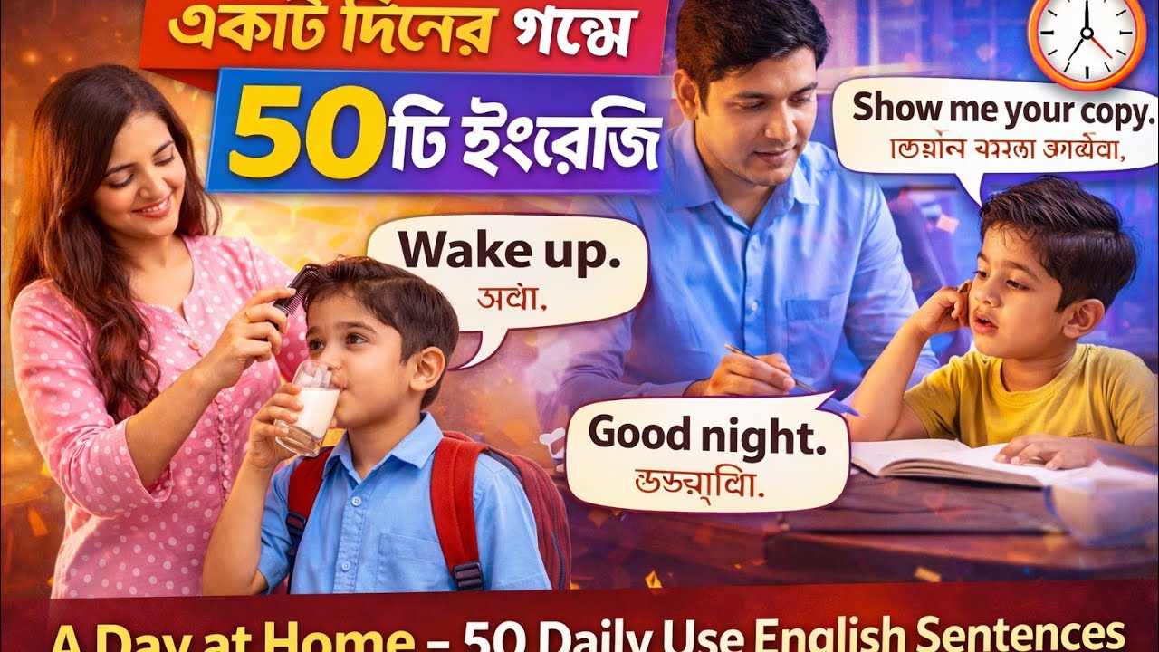 50 Daily Use English Sentences in One Story | Easy Spoken English for Beginners