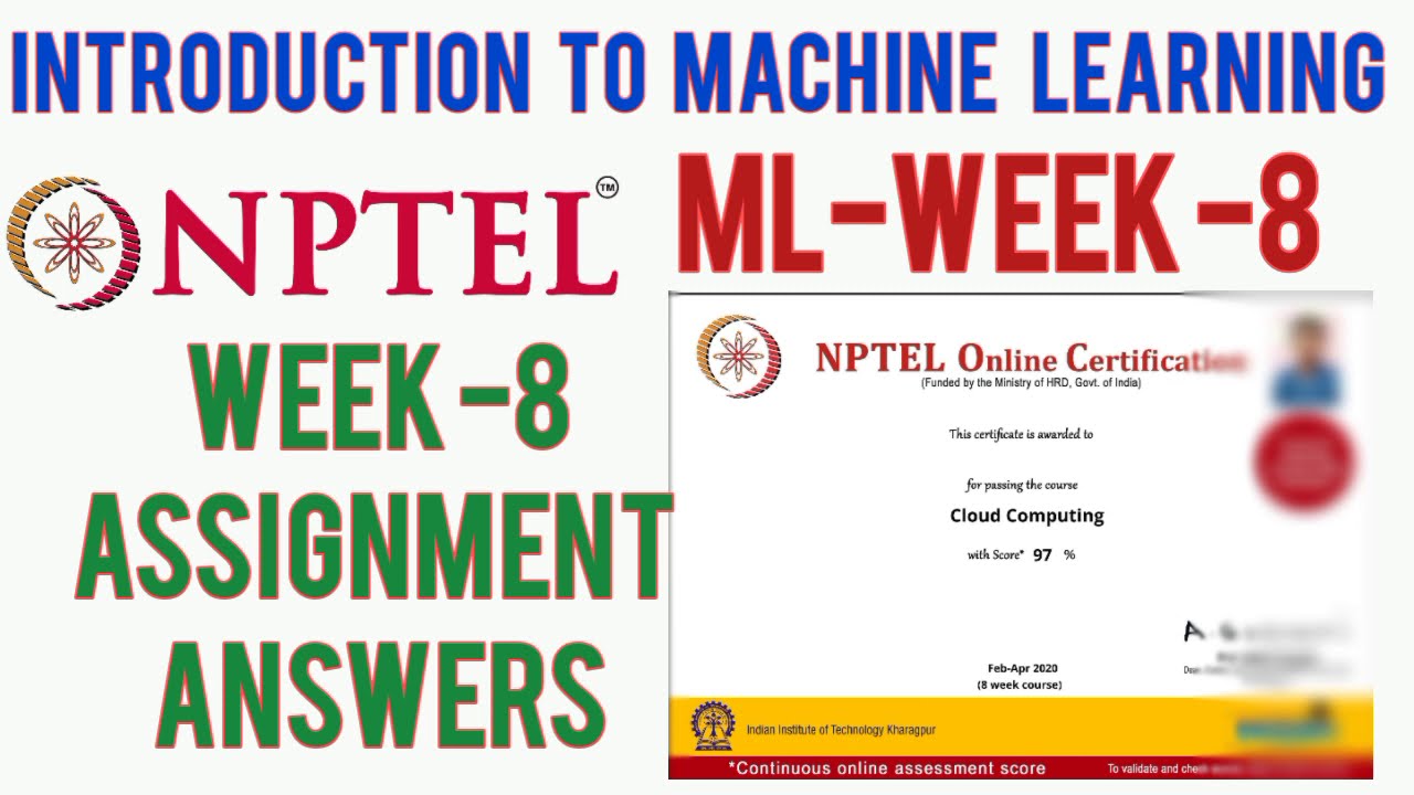 NPTEL: Introduction to Machine Learning Assignment 8 ...