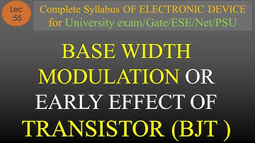 Lec-55 Base Width Modulation or Early Effect of Transistor | EDC | R K Classes | Hindi |