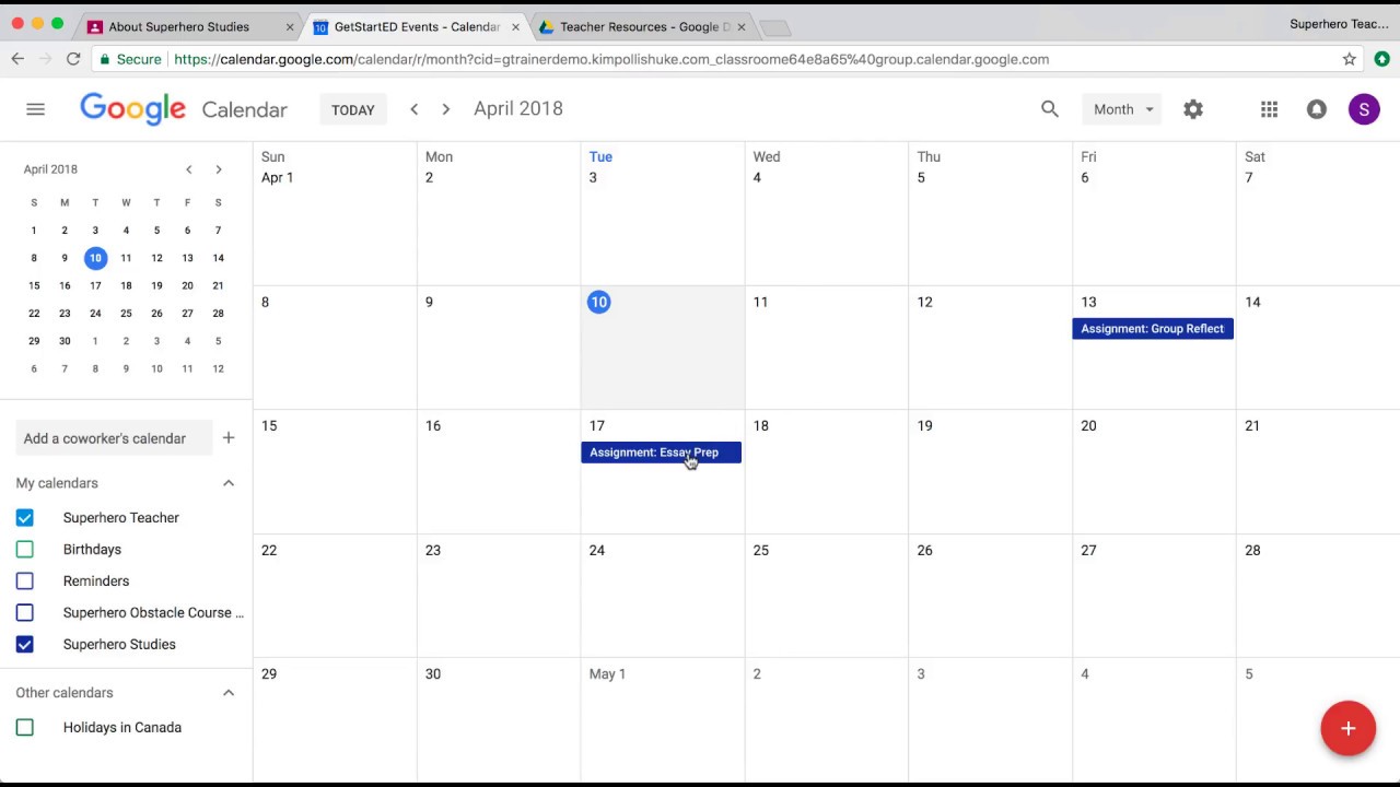 Classroom Calendar & Google Calendar Integration YouTube