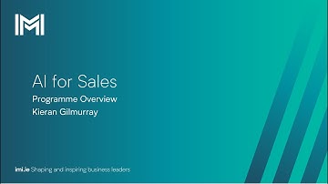 AI for Sales | Programme Overview with Kieran Gilmurray