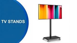TF1404-No Wall Mount Needed This Rolling TV Stand Moves Anywhere