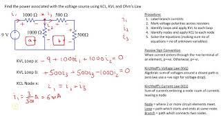 Solving Circuits Using Kirchoff's Laws and Ohm's Law - Example 1 Simple Circuit
