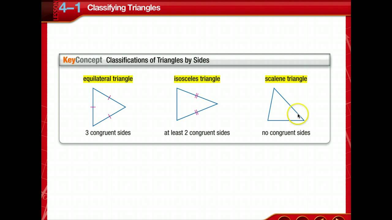 Geometry Lesson 4.1 Classifying Triangles YouTube