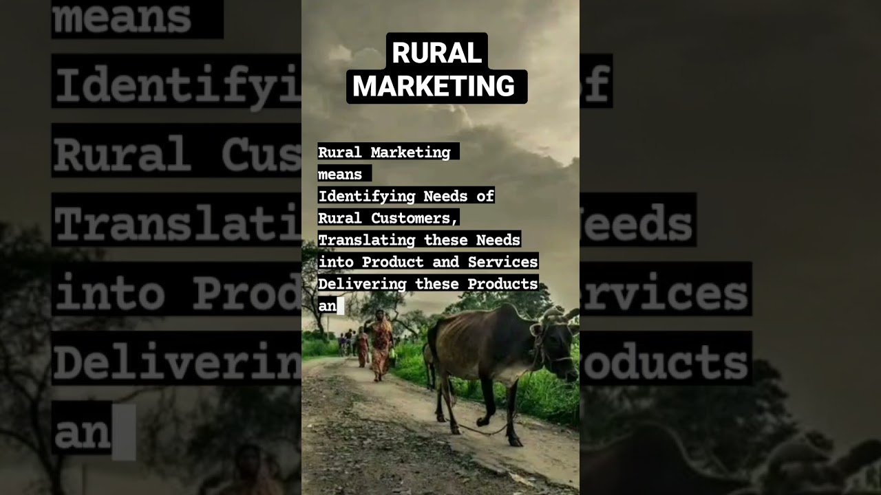 Marketing - Rural Marketing Meaning 