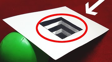 3D Drawing Trick Art On Paper (Rectangle Hold Steps Down) #drawsimple