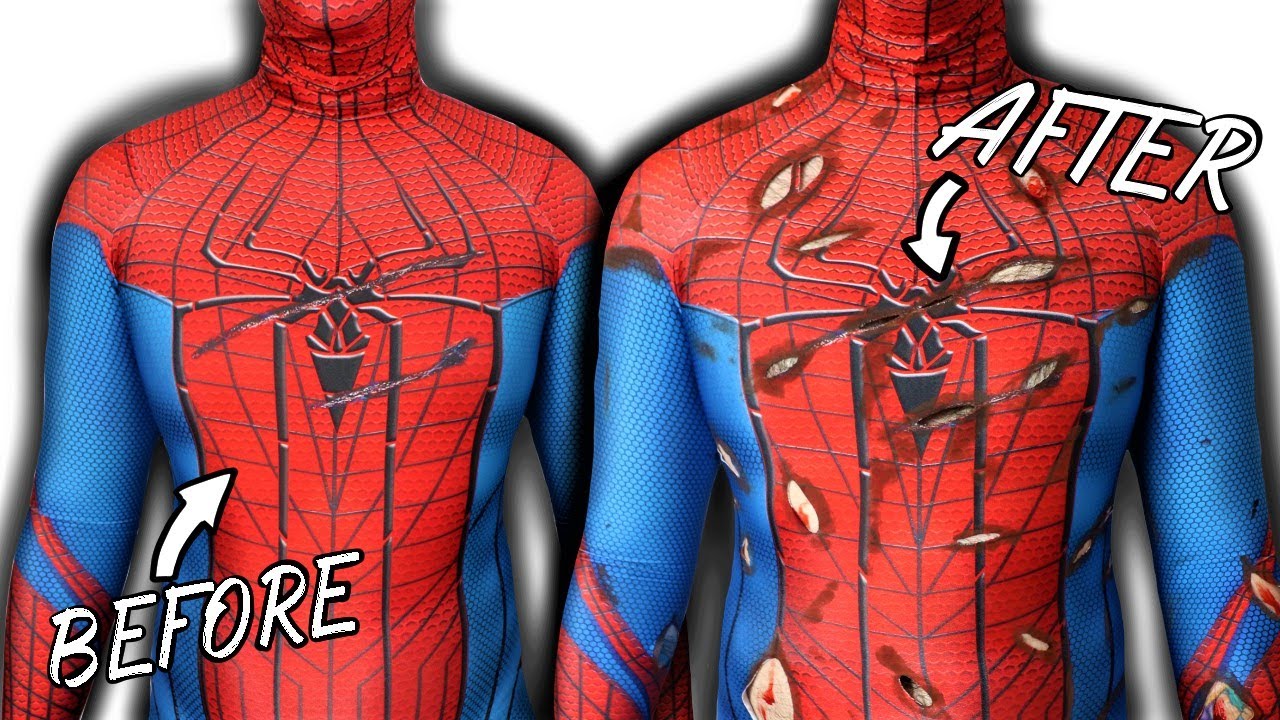 Make Your Own Amazing Spider-Man Suit - DIY Battle Damaged Andrew Garfield  Costume - YouTube