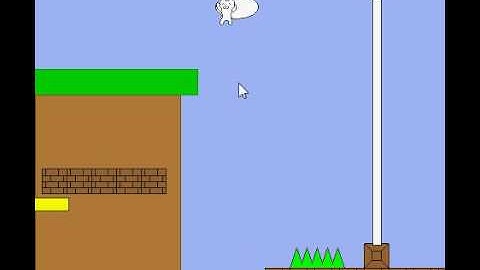 syobon action 2 stage 3: jumping poles and throwing robot irrtaion.