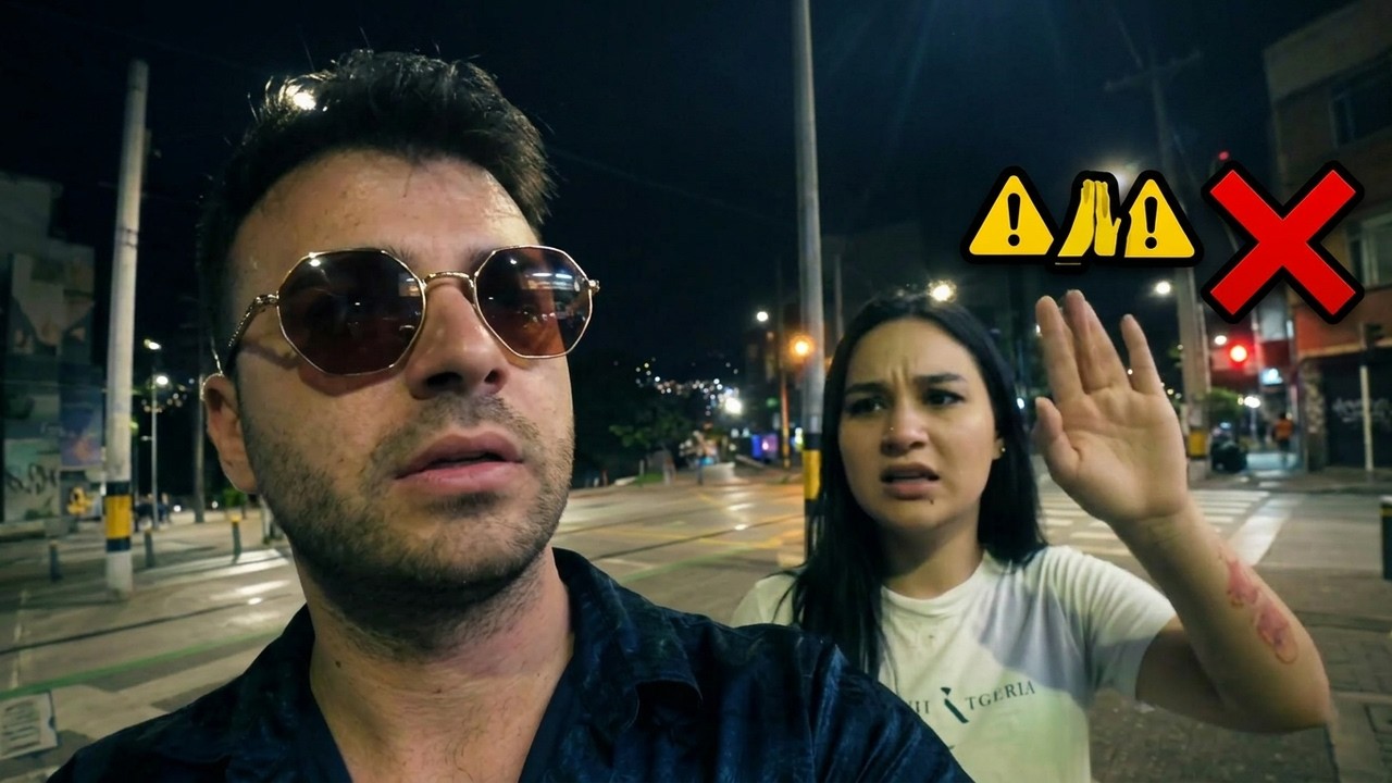 She told me NOT to walk this dangerous street in Colombia at night  🇨🇴