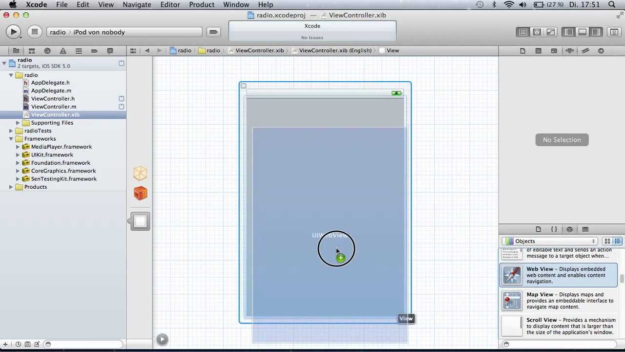 xcode 4.2 tutorial webradio mit media player framework YouTube