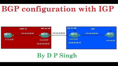 BGP Configuration by Devendra Pratap Singh || BGP configuration with IGP || eBGP configuration