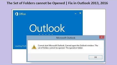 Cannot start Outlook Cannot open the Outlook window the set of folders Cannot be opened