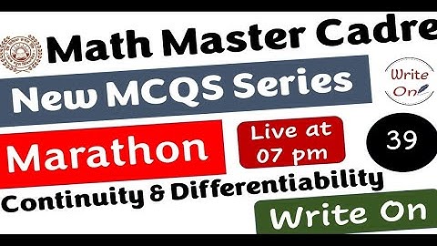 Math Master Cadre|Continuity&Differentiation| Most Important MCQs |Ch-5|New Classes|Deeply Explained