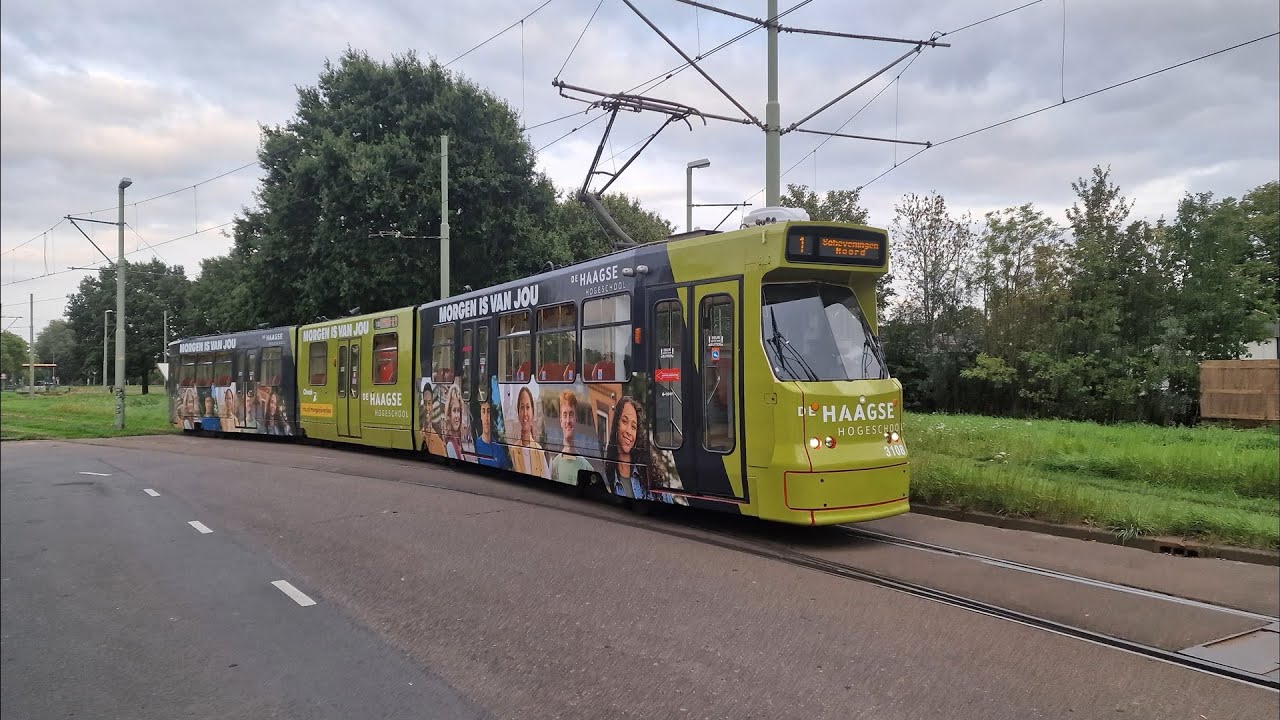 HTM tramlijn 1 Delft Tanthof - Scheveningen Noorderstrand | BN GTL8 3108 De Haagse Hogeschool | '23