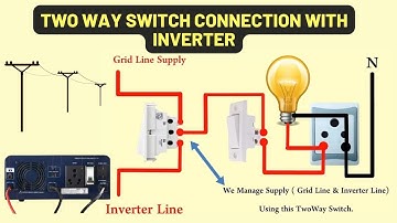 Two way switch connection with inverter || two way switch and one way switch connection