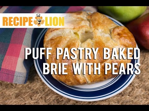 Puff Pastry Baked Brie with Pears