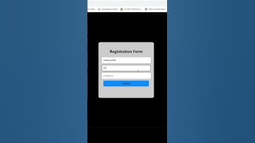 How to create a Registration form with successfull registeration alert!  #shorts #short