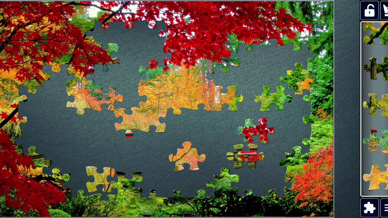 Beautiful Wooden Bridge Greenery flowers Around//jigsaw puzzles craft 🧩🧩//fun with puzzles 🧩🧩//