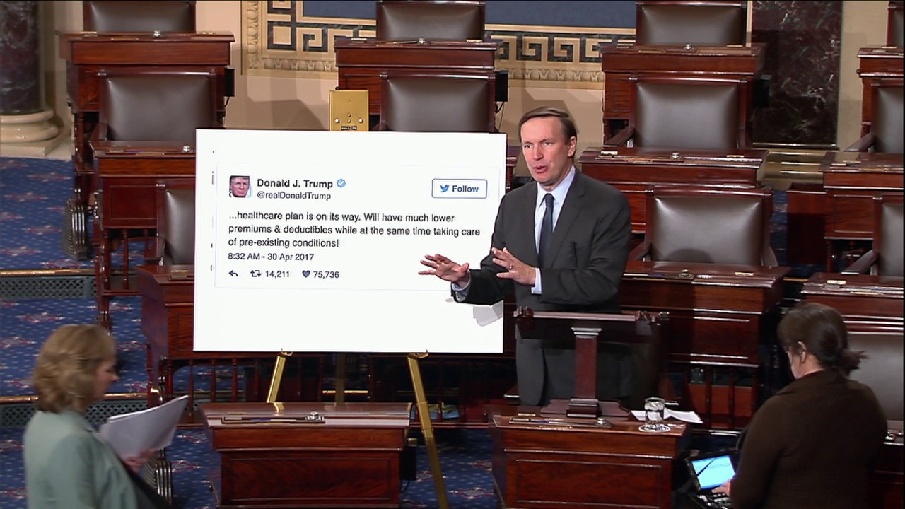 Senator Murphy Highlights Trump’s Broken Promises On Health Care - YouTube