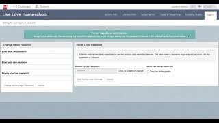 Passwords: Creating a Family Login and Updating Admin Password - Homeschool Manager