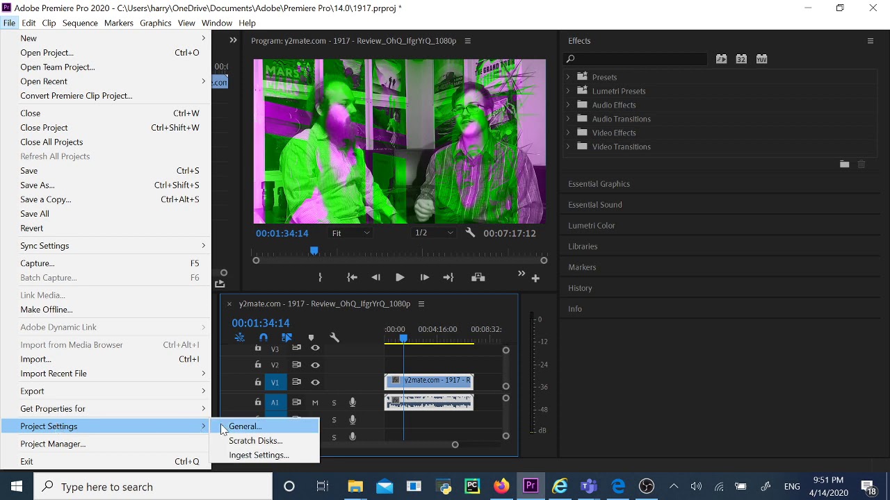 Adobe Premier Pro Pink and Green screen fix YouTube