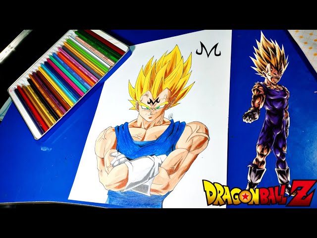 my drawing-majin vegeta(meu desenho-majin vegeta) by NickBF5 on