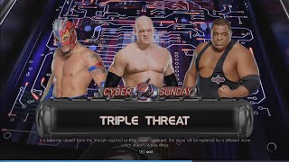 WWE 2K22 Kane '08 VS Kalisto, Keith Lee Triple Threat Elm. Match