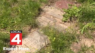 Mysterious headstones found near home on Detroit's east side