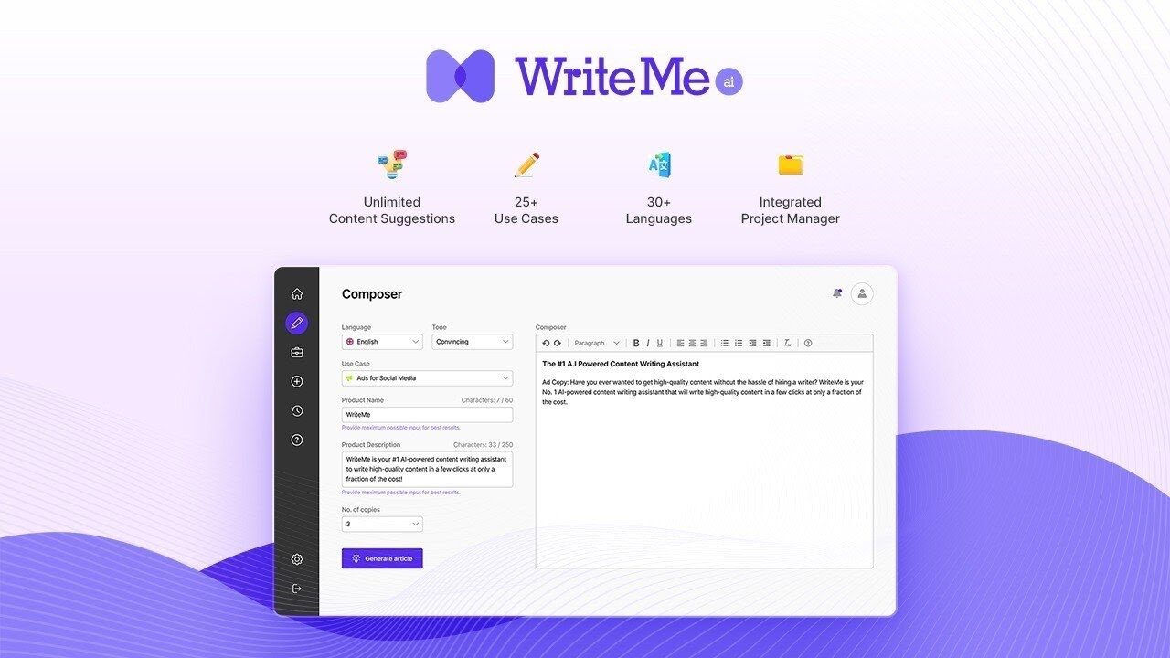 WriteMeAI Lifetime Deal $49 | WriteMe AI Review