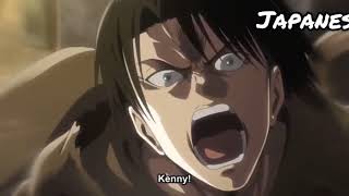 Levi yelling Kenny  Japanese vs English