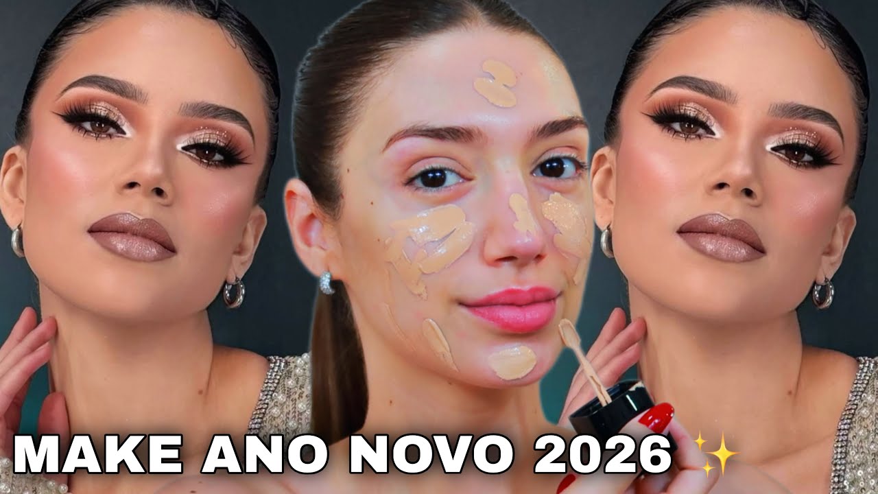 MAKE DOURADA PRO ANO NOVO *MAQUIAGEM GLOW PRA USAR NO ANO NOVO* TUTORIAL DE MAKE  PARA REVEILLON