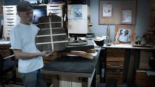 how to make acoustic guitar part12- preparing the back for gluing- fabrication guitare acoustique