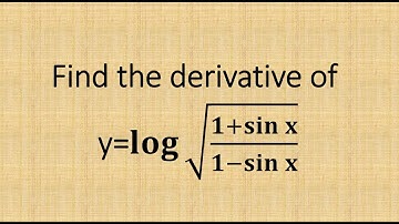 Find the derivative of y=log √(1+sin x /1−sin x )  | jee mians important derivatives |class 12 maths