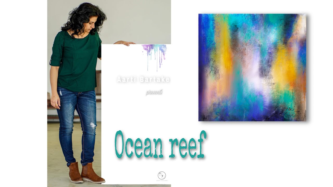 Abstract Ocean reef painting digital painting blue abstract