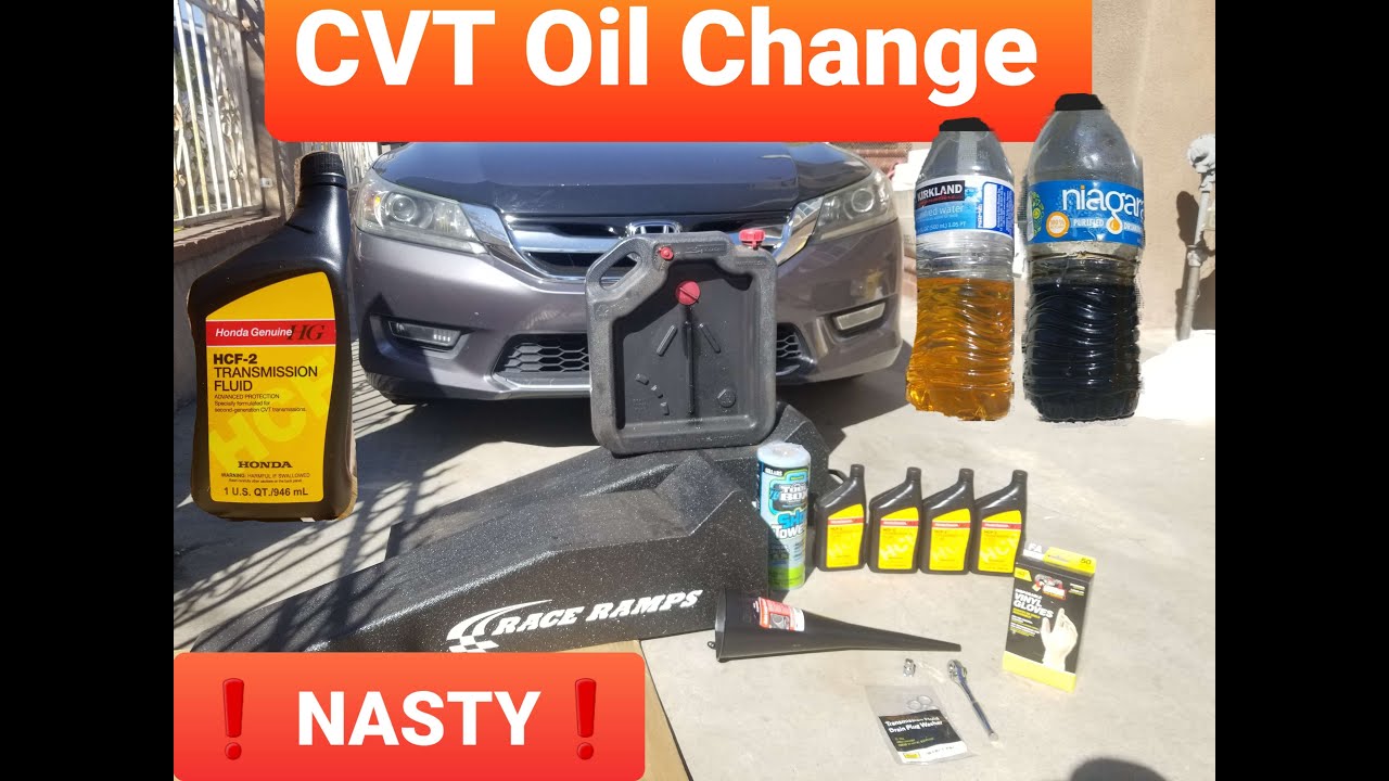 GROSS!! CVT Transmission Oil Change (2013-2017) Honda Accord DIY - YouTube