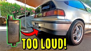 TONING DOWN MY K24A2 SWAPPED CRX !! MAGNAFLOW 12259