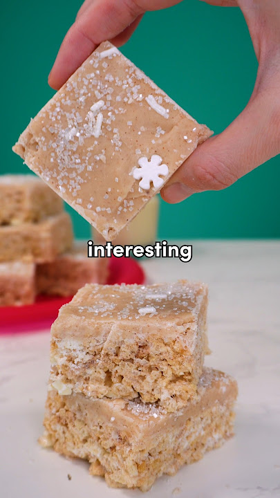 These EGGNOG RICE KRISPIE TREATS feel like a holiday hack!